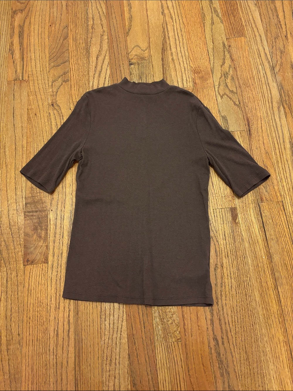 a new day Brown Mock Neck Short Sleeve Top